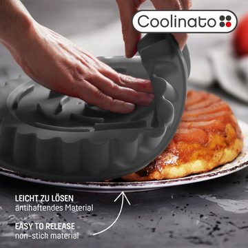 Coolinato Backform Coolinato Silikon Tarteform 5tlg. GRAU, inkl. Rezepte