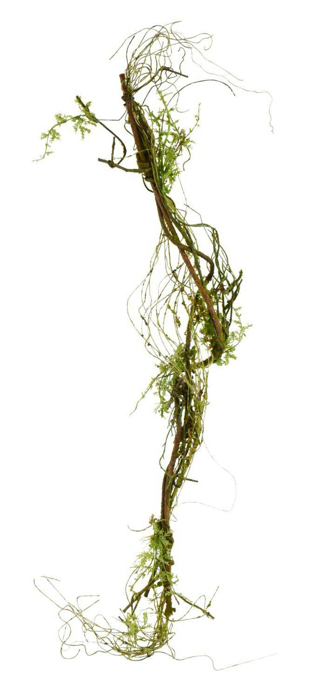 Kunstblumenstrauß Liane 70cm mit Moos, braun/grün formbar, Florissima