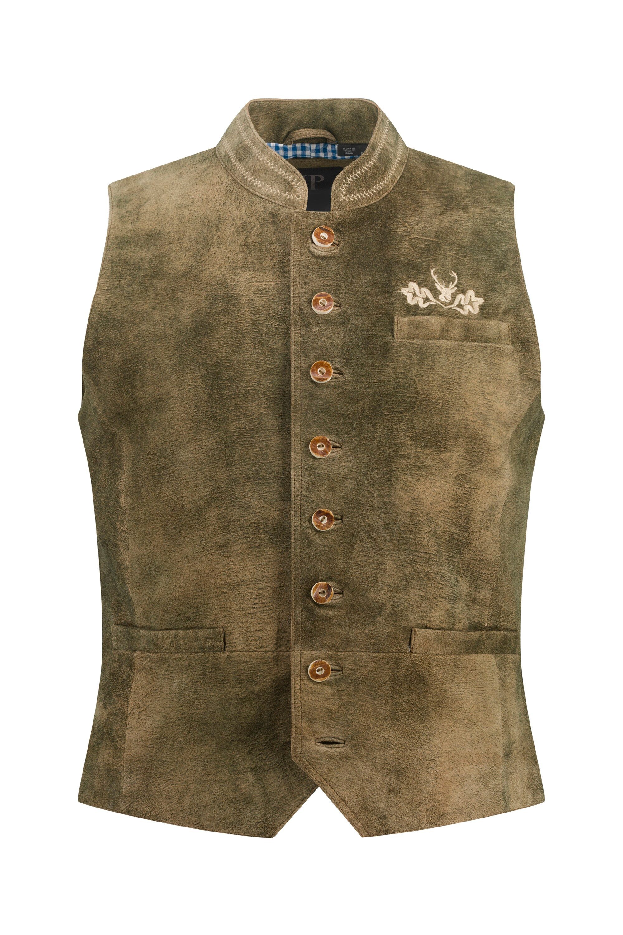 JP1880 Steppweste JP1880 Weste Ziegen Veloursleder Tracht Stehkragen günstig online kaufen