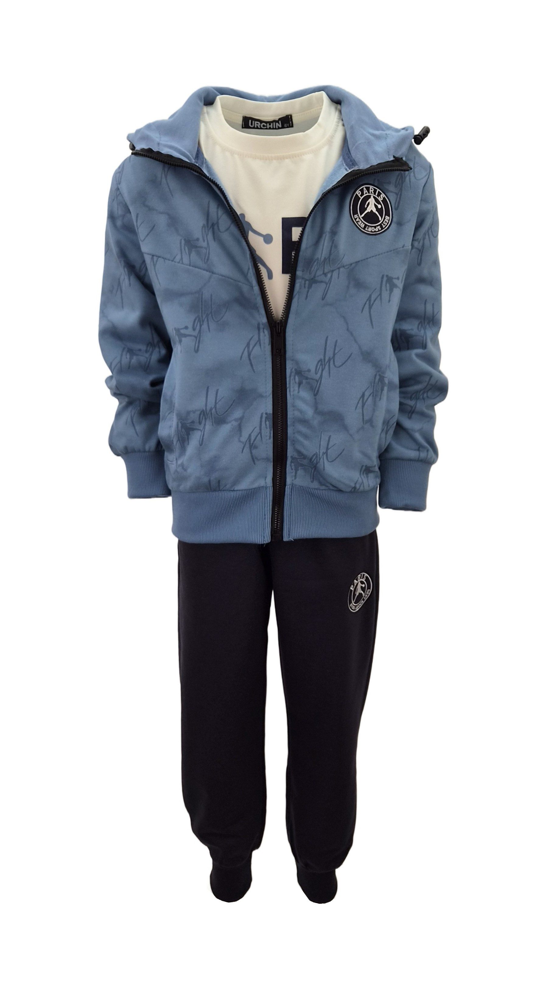 Hessis Freizeitanzug Jungen Jogginganzug JF1330 (Set, 3-tlg., Kapuzenjacke, Langarmshirt, Jogginghose), bestehend aus Kapuzenjacke, Langarmshirt, Jogginghose – Bild 2 von 5