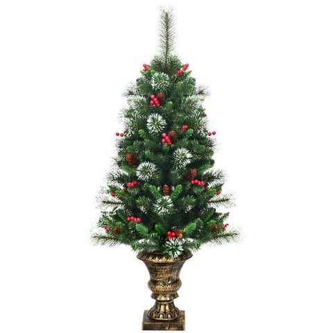 COSTWAY Künstlicher Weihnachtsbaum, schneebedeckt, 193 Spitzen PVC Nadeln