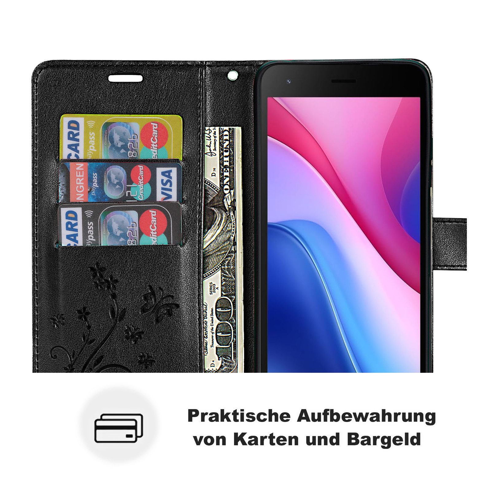 betterfon Smartphone-Hülle Handytasche für ZTE Blade A35 Lite Handyhülle Klapphülle, Bookstyle-Hülle: Magnetverschluss 3 Kartenfächer & Standfunktion – Bild 4 von 5