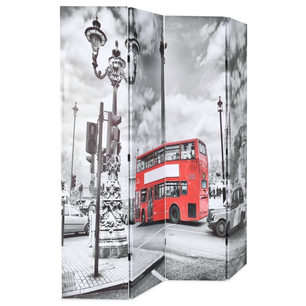 vidaXL Raumteiler Raumteiler klappbar 160 x 170 cm London Bus Schwarz-Weiß, 1-tlg.