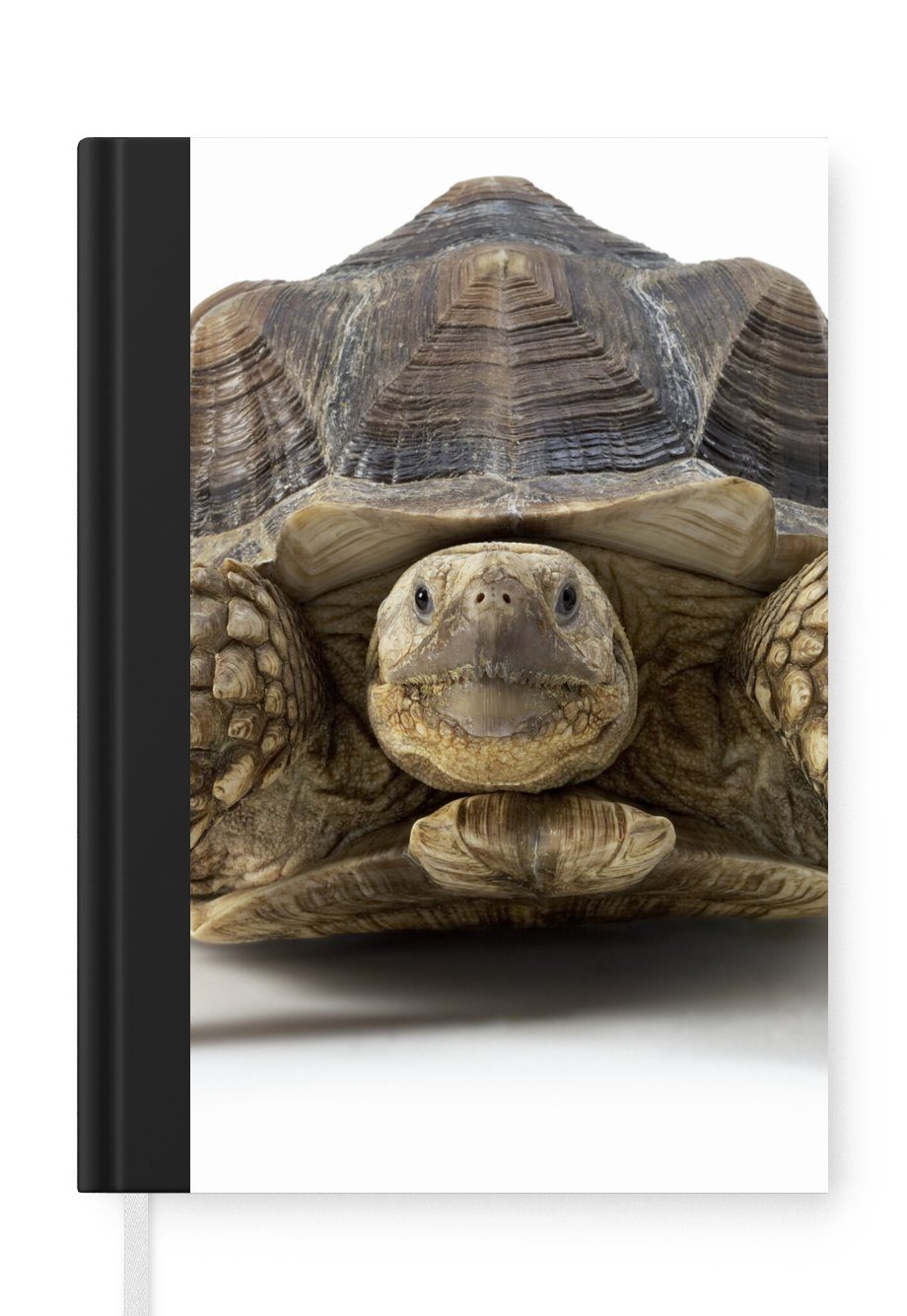 MuchoWow Notizbuch Schildkröte - Tiere - Weiß, Journal, Merkzettel, Tagebuch, Notizheft, A5, 98 Seiten, Haushaltsbuch