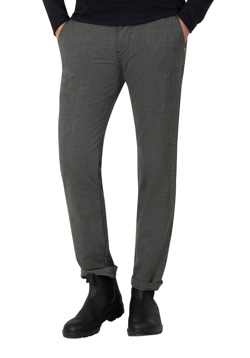 Grey REGULAR mit Check TIMEZONE Chinohose LUITZ Stretch 8655