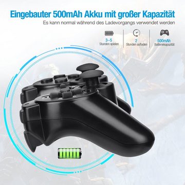 ombar 2 Stück Bluetooth Gamepad für PS3 PlayStation-Controller (2 St., Controller Wireless Bluetooth Double-Shock-Controller)