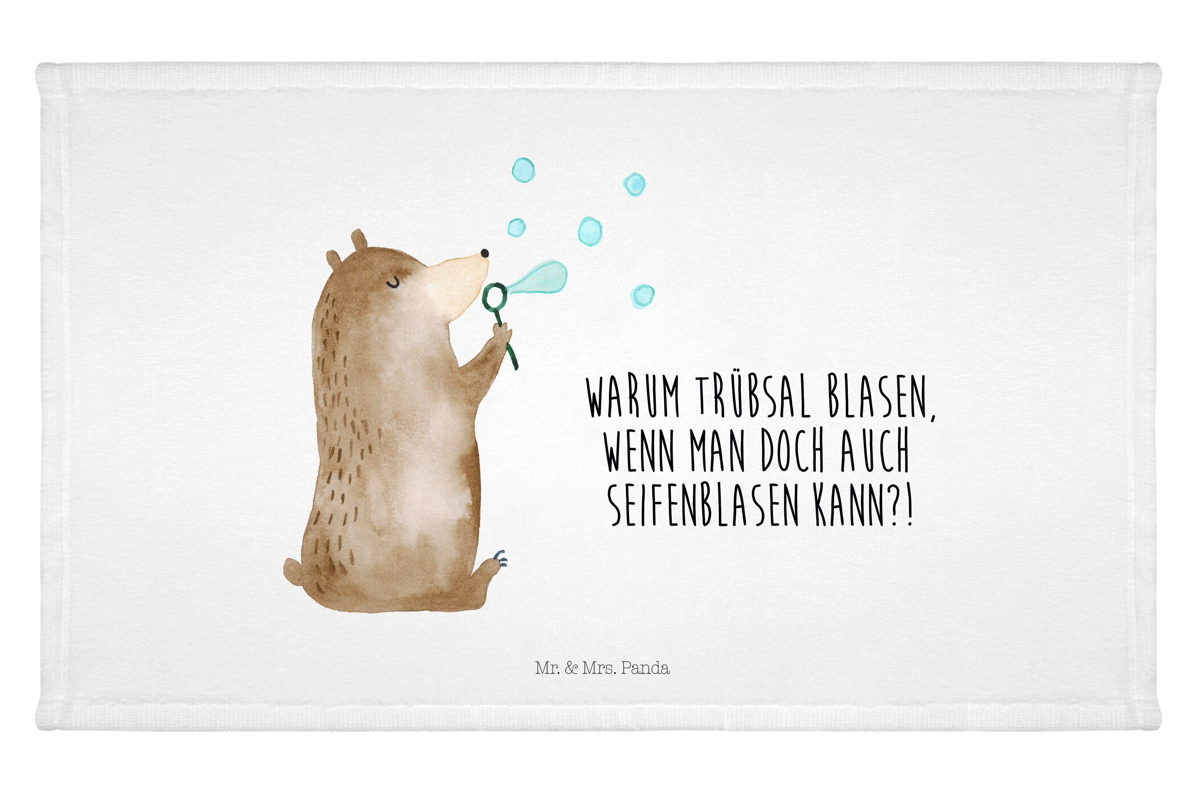- Reisehandtuch, Teddy, (1-St) Panda & Mrs. Weiß Mr. G, - Handtuch Seifenblasen Geschenk, Bär Frottier,
