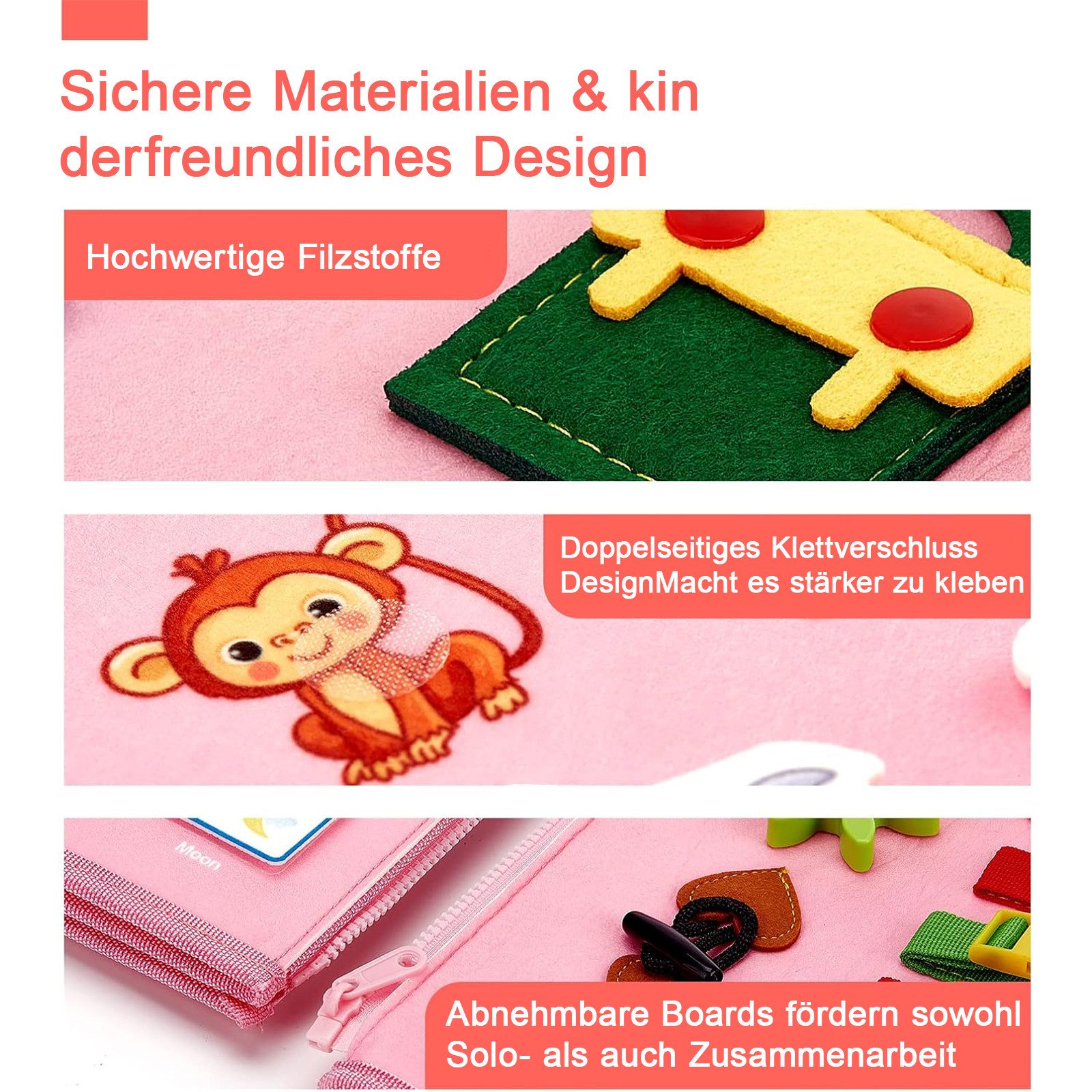 MODFU Lernspielzeug Montessori Busy Board Baby Kinder Sensorik Spielzeug (M günstig online kaufen
