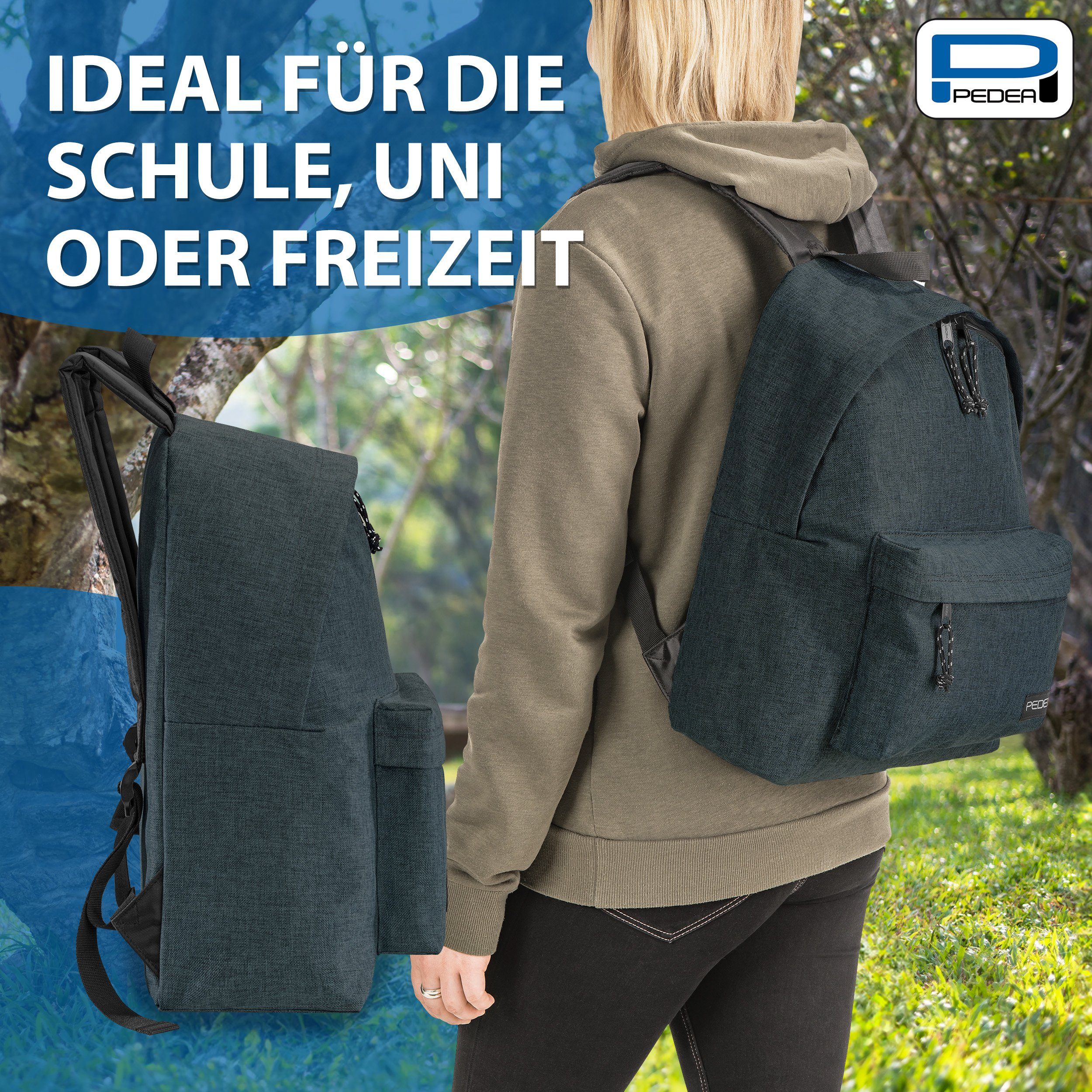 PEDEA Freizeitrucksack STYLE Daypack für Damen & Herren (13,3 Zoll (33,8 cm), gepolstert, wasserabweisend – Bild 5 von 5
