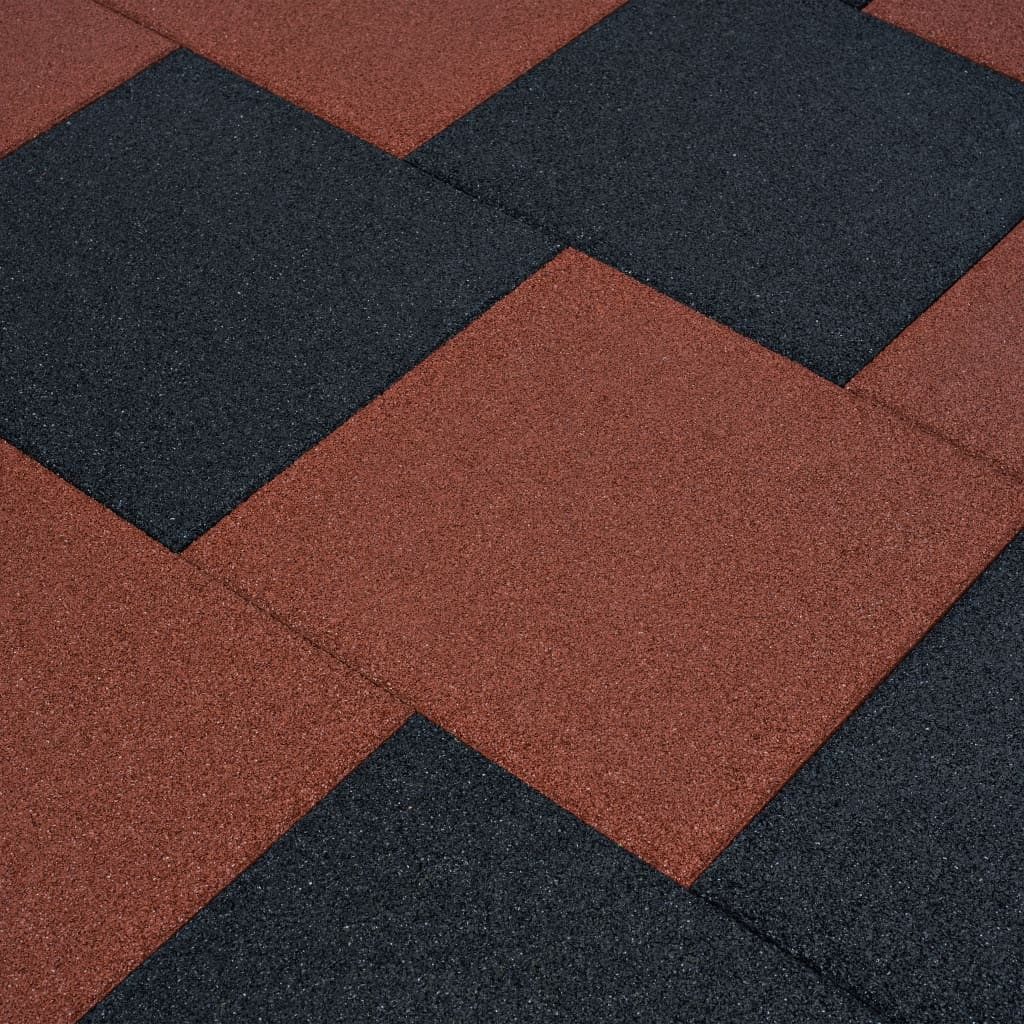 vidaXL Bodenschutzmatte Fallschutzfliesen 6 Stk Gummi 50 x 50 x 3 cm Rot Fallschutzmatte