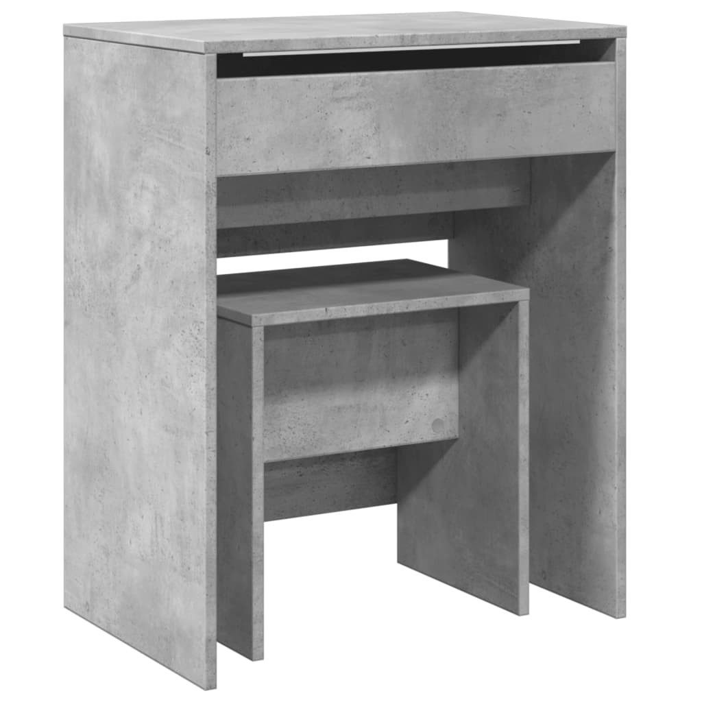 vidaXL Schminktisch Schminktisch mit Hocker Betongrau günstig online kaufen