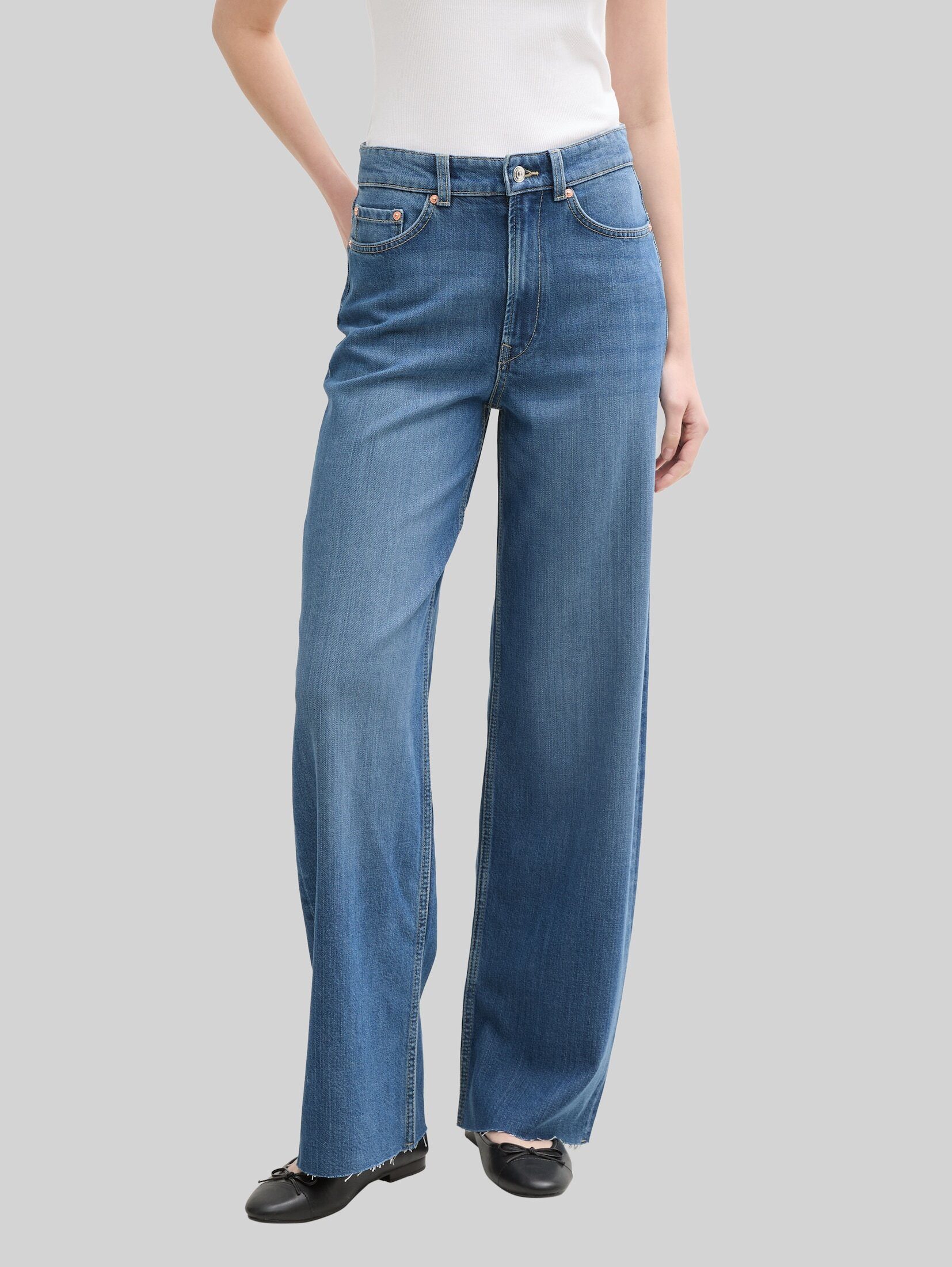 TOM TAILOR Denim Weite Jeans Jeanshosen TTLINOU WIDE Jeans