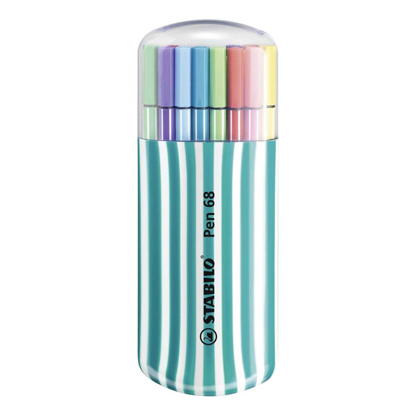 Filzstift STABILO Pen 68 Filzstift - 1 mm - 20er Zebrui-Etui türkis + weiß