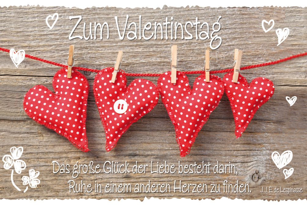 BSB Grußkarten Valentinstag - Glückwunschkarte im Format 11,5 x 17 cm mit