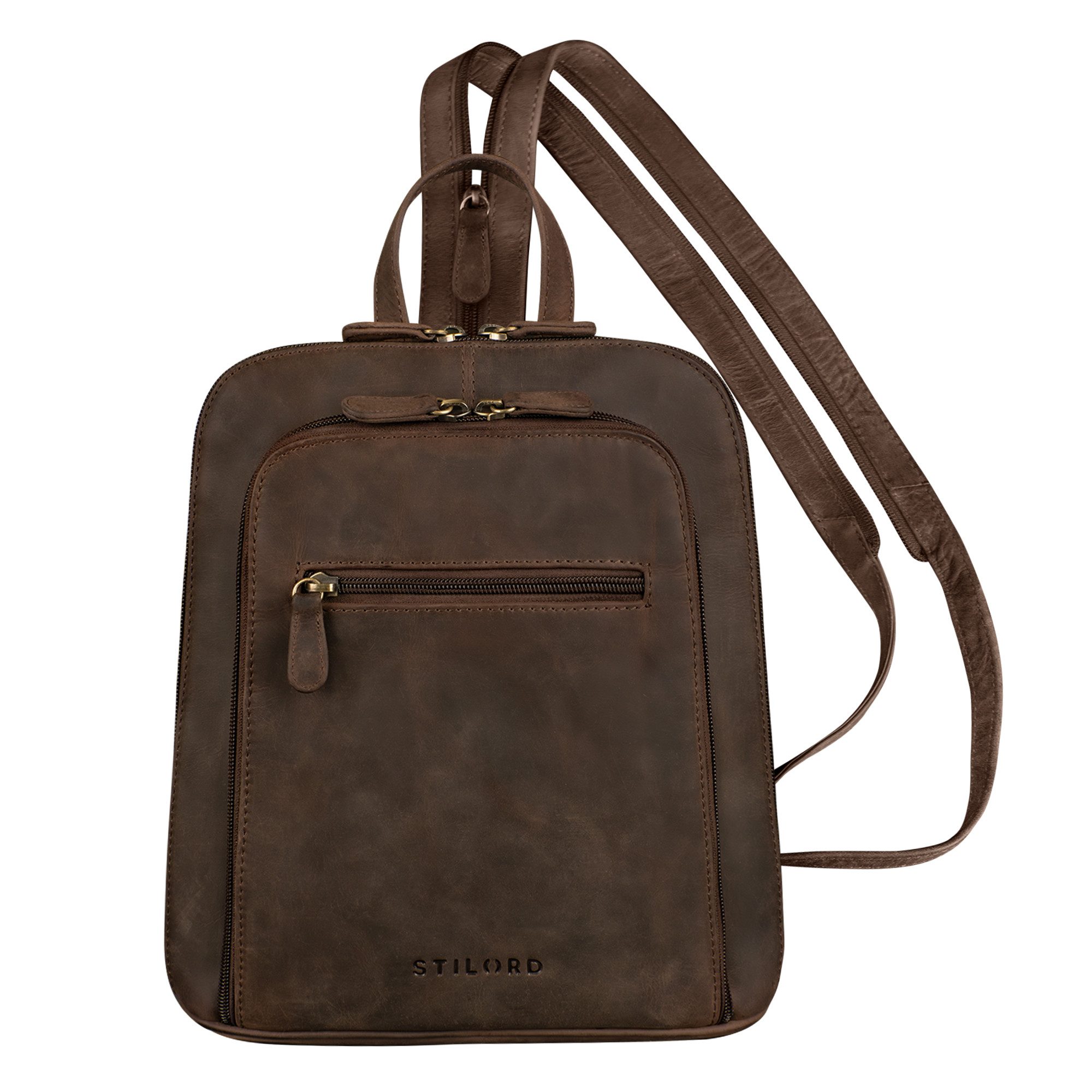 STILORD Cityrucksack "Millie" Kleiner Echtleder City Rucksack für Damen