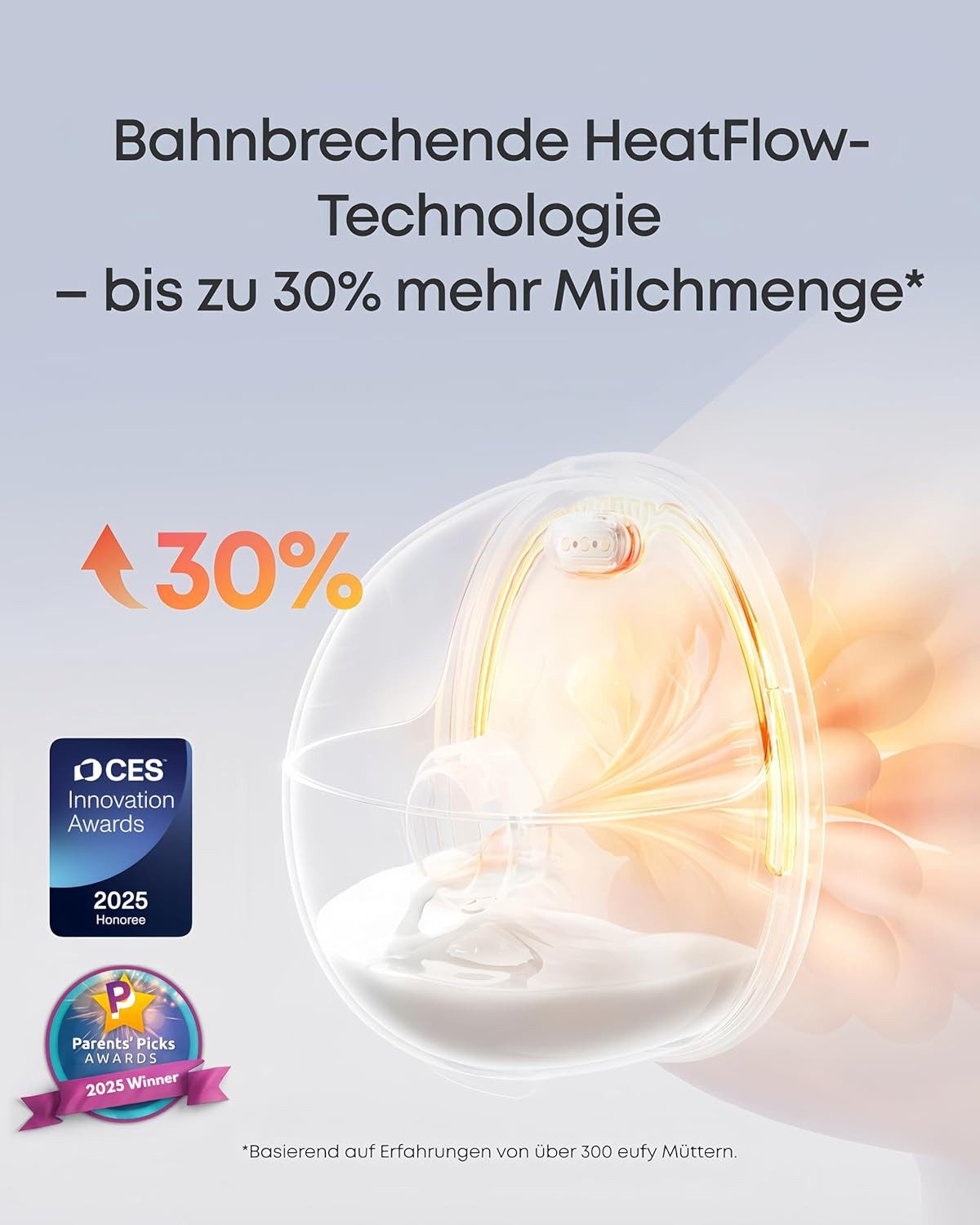 eufy Security Elektrische Milchpumpe Tragbare Milchpumpe mit Wärmefunktion