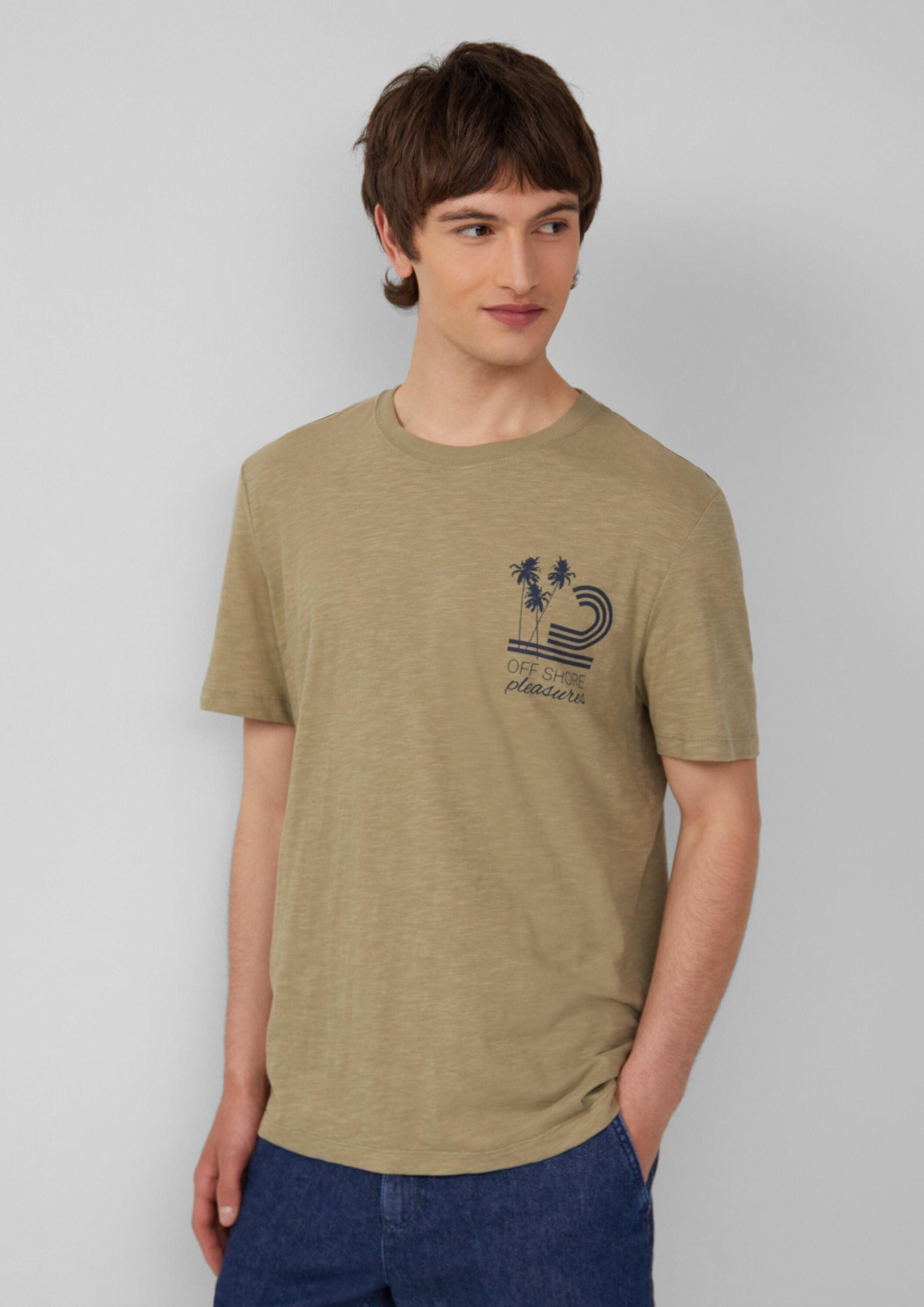 s.Oliver Kurzarmshirt T-Shirt Baumwoll-T-Shirt mit Frontprint günstig online kaufen