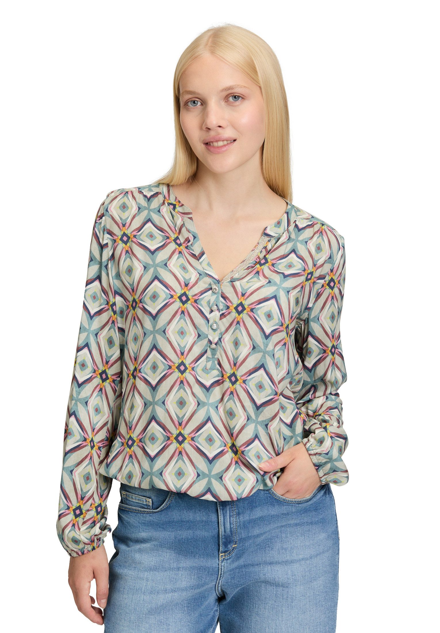 Cartoon Schlupfbluse Cartoon Damen Casual-Bluse mit günstig online kaufen