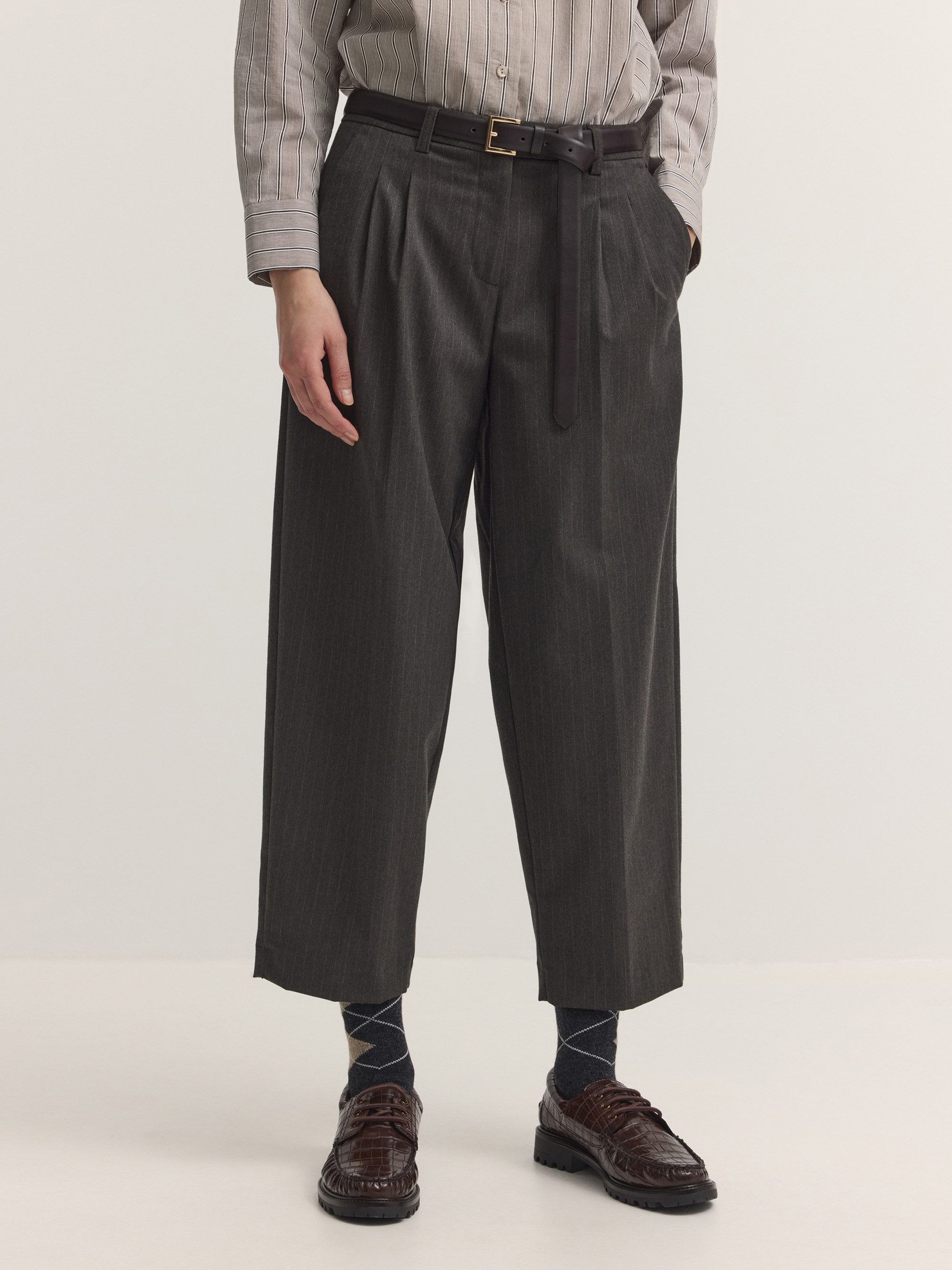bugatti Stoffhose Modern Fit Modern Fit Bundfaltenhose Streifen