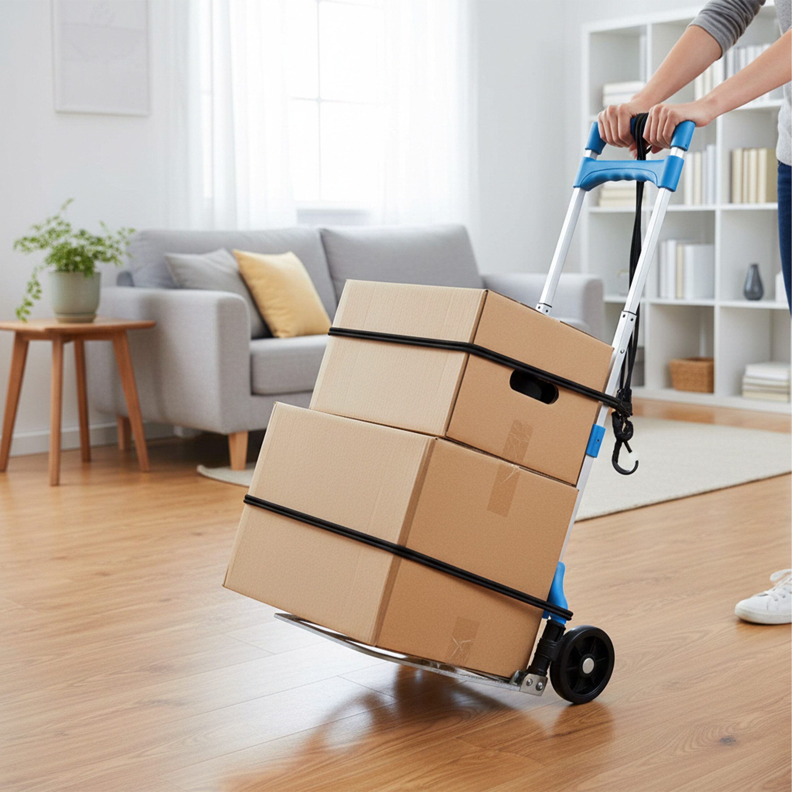 relaxdays Sackkarre klappbar bis 70 kg, (3-St), blau – Bild 3 von 5