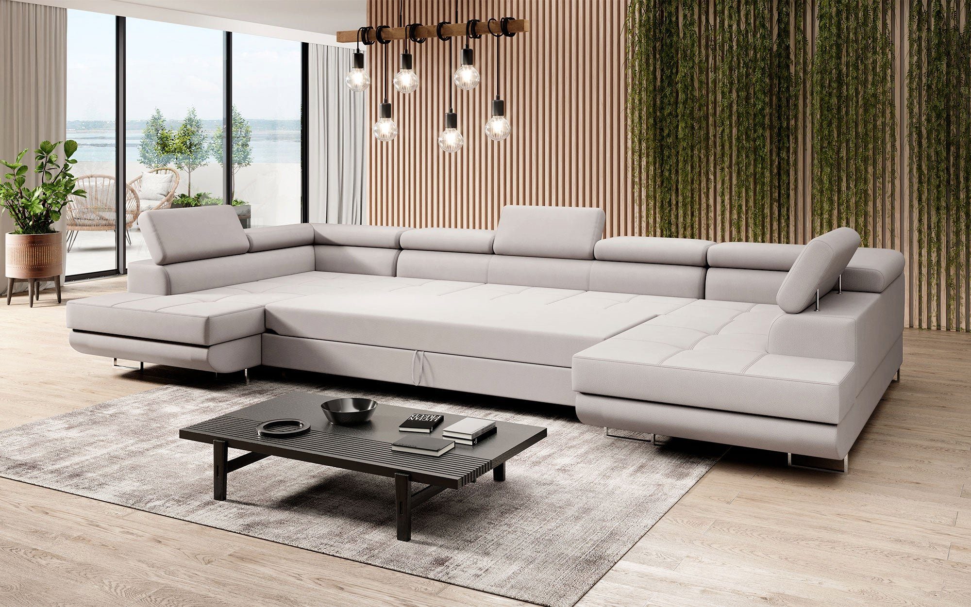 Baidani Sofa Positano mit Schlaf- und Klappfunktion (Stoff)