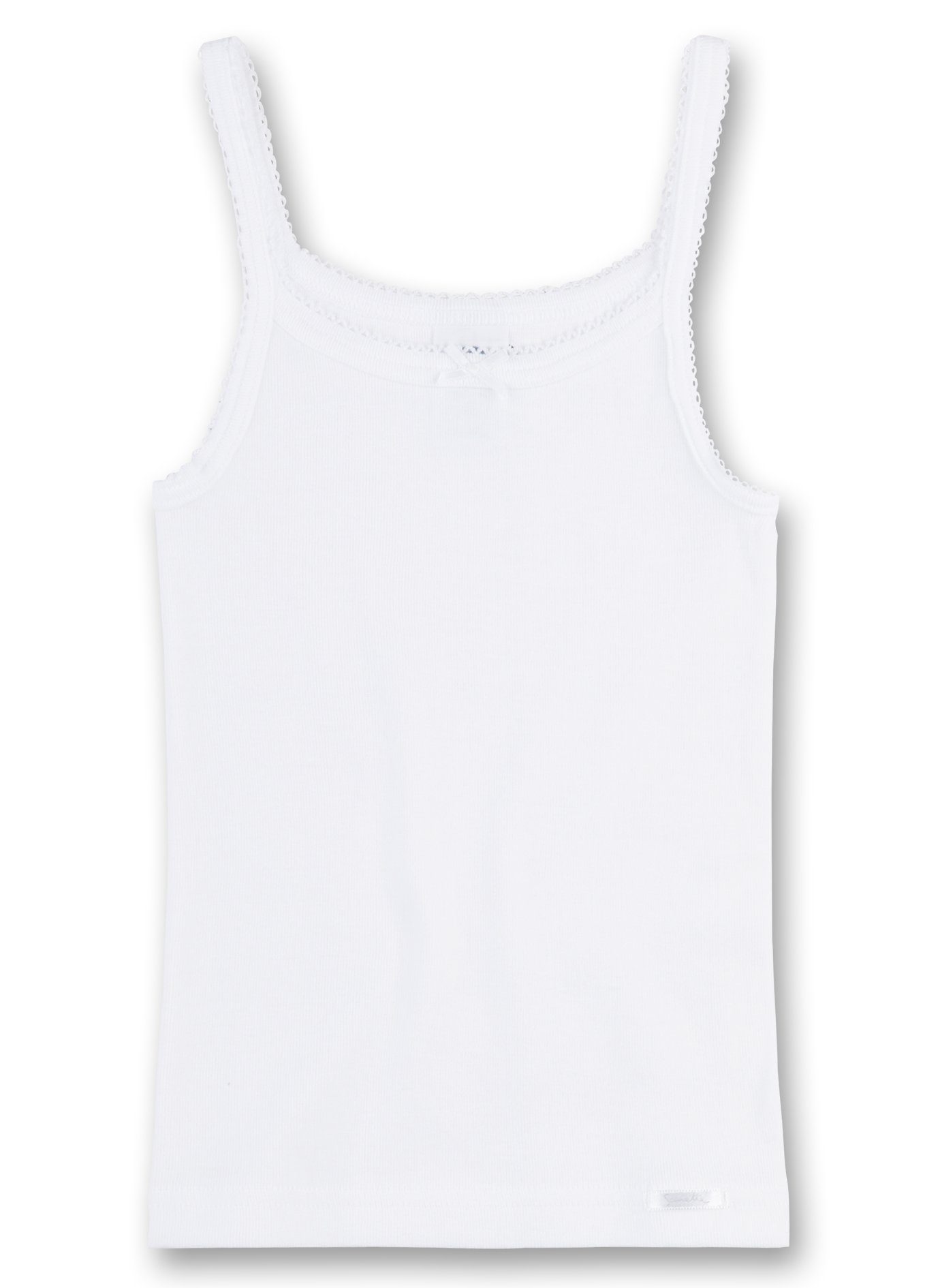 Sanetta Unterhemd Mädchen Shirt Unterhemd ohne Arm Top Weiß - Basic
