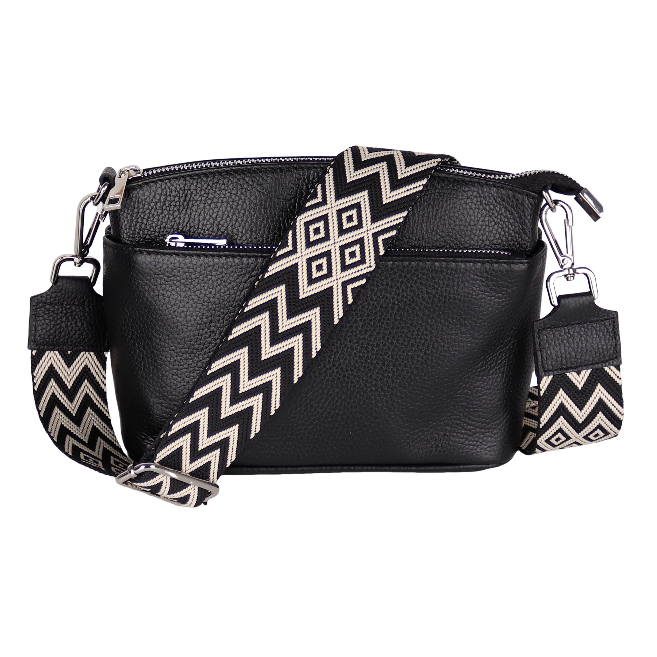 Schwarz (Boho mit 2 Gurte)