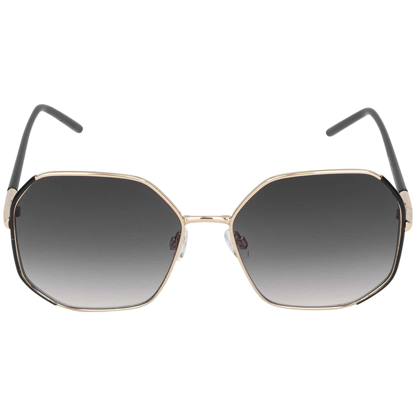 Pilotenbrille Gold-Schwarz Damen Linsen braun, Designer Eckige Form schwarz Sonnenbrille (1-St) braun-blau, Eyewear BEZLIT und mit lila