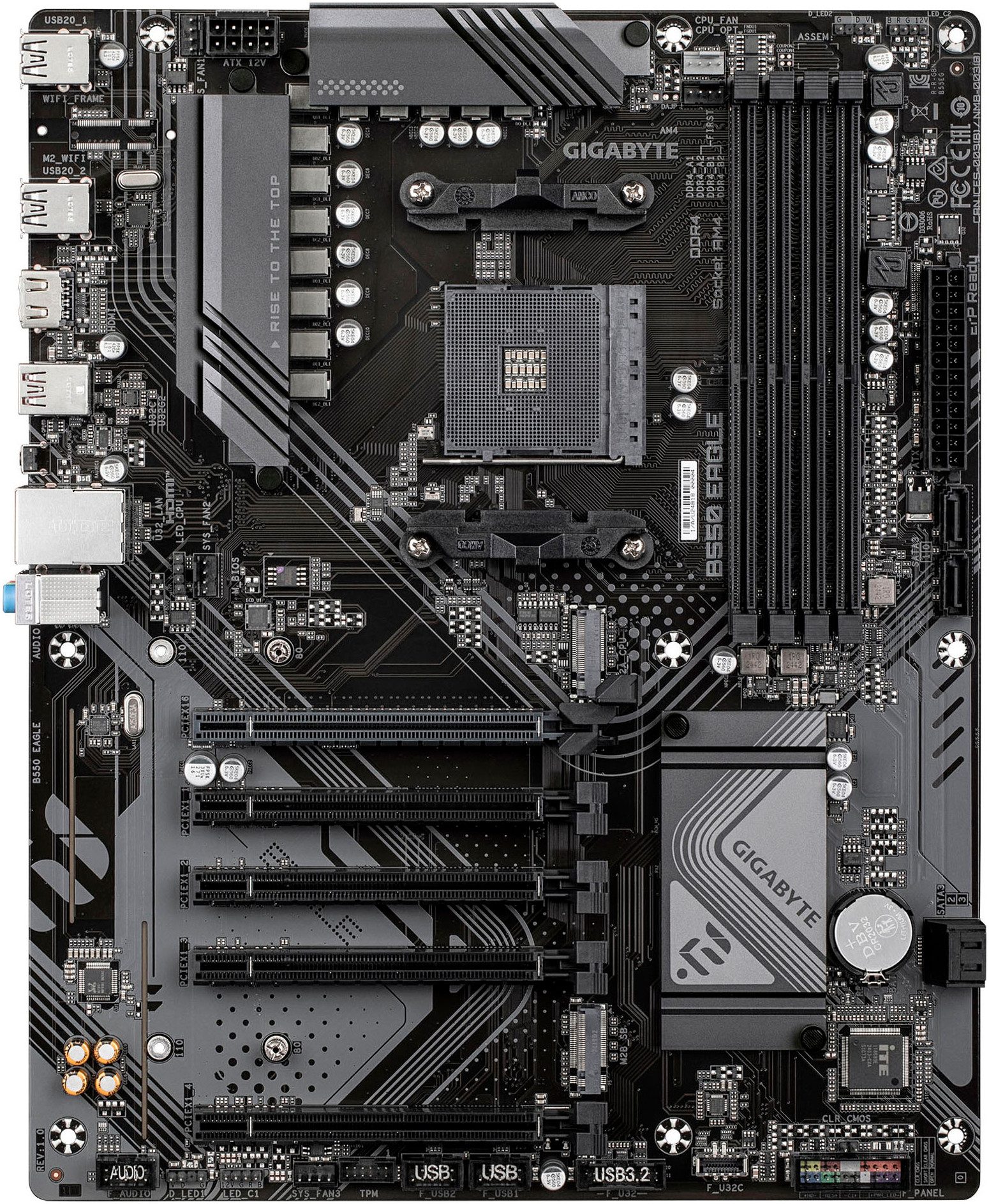Gigabyte B550 EAGLE Mainboard – AMD Ryzen 5000 G-Serie CPUs, 10+3+1 Phasen VRM, Mainboard