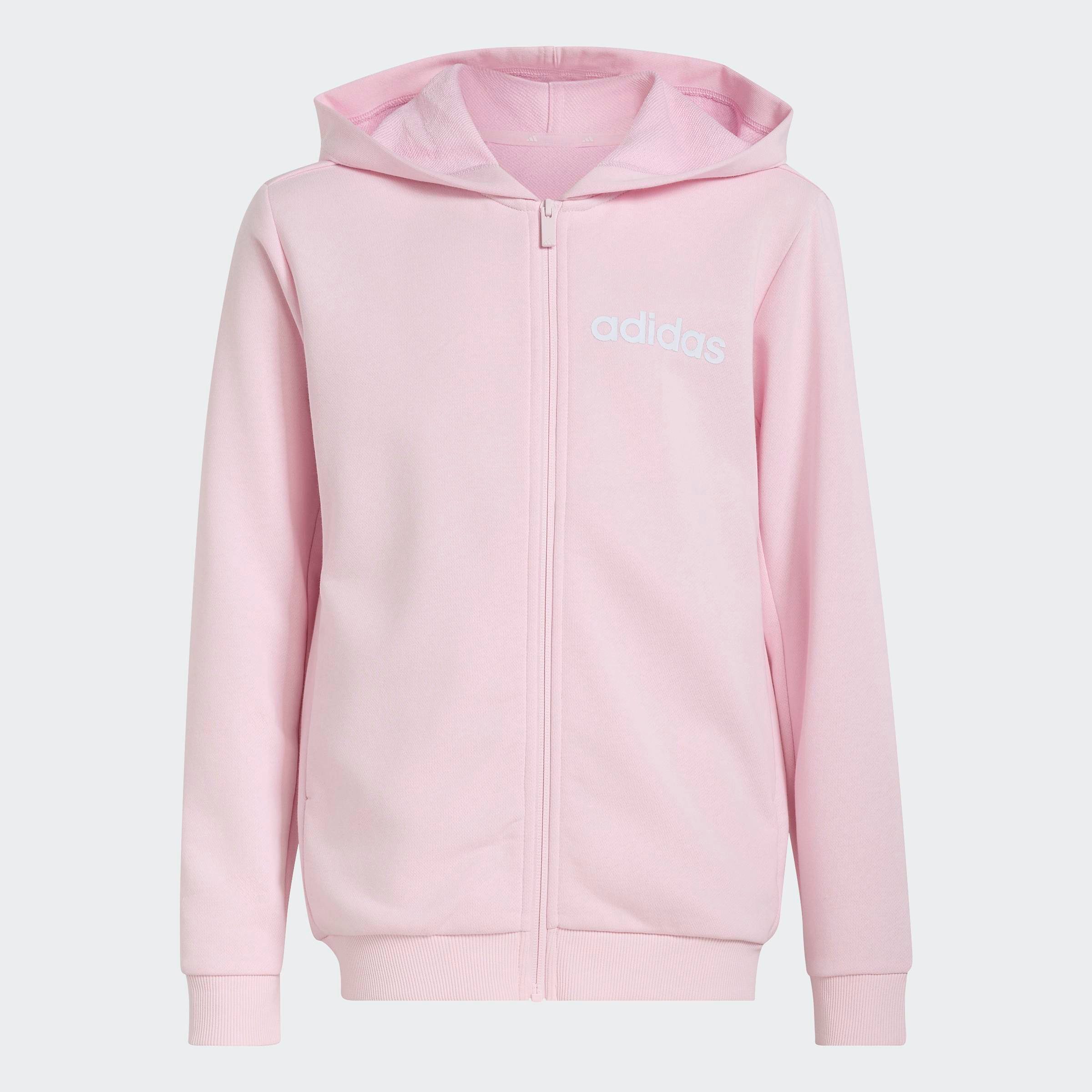 adidas Sportswear Trainingsanzug ESSENTIALS KINDER (2-tlg), zweiteilig, aus Baumwolle und Polyester, weiches French Terry
