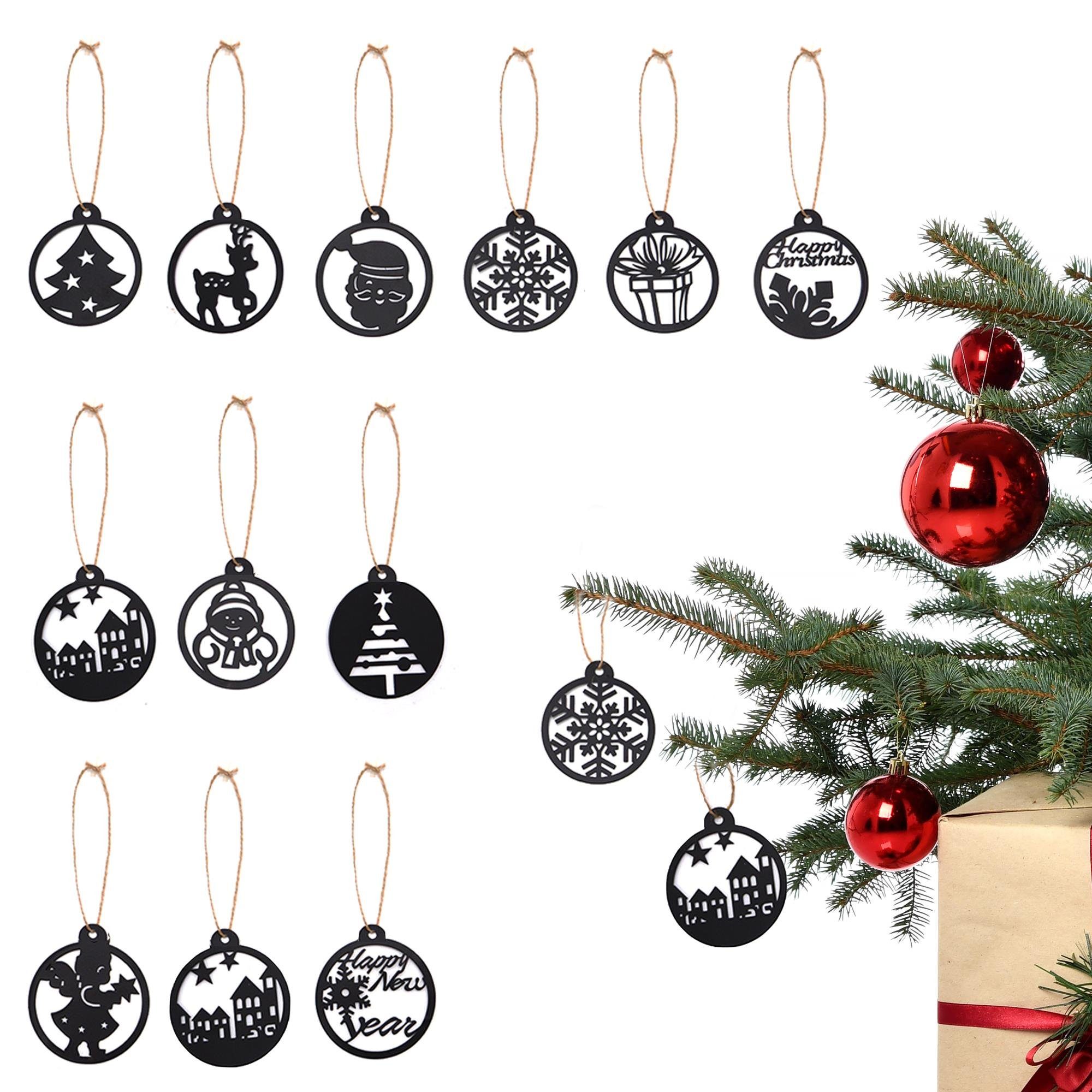 UNUS HOME Weihnachtsbaumkugel Weihnachtsanhänger 12er verschiedene Design Set, Christbaumschmuck Weihnachtsanhänger Weihnachtsbaumschmuck