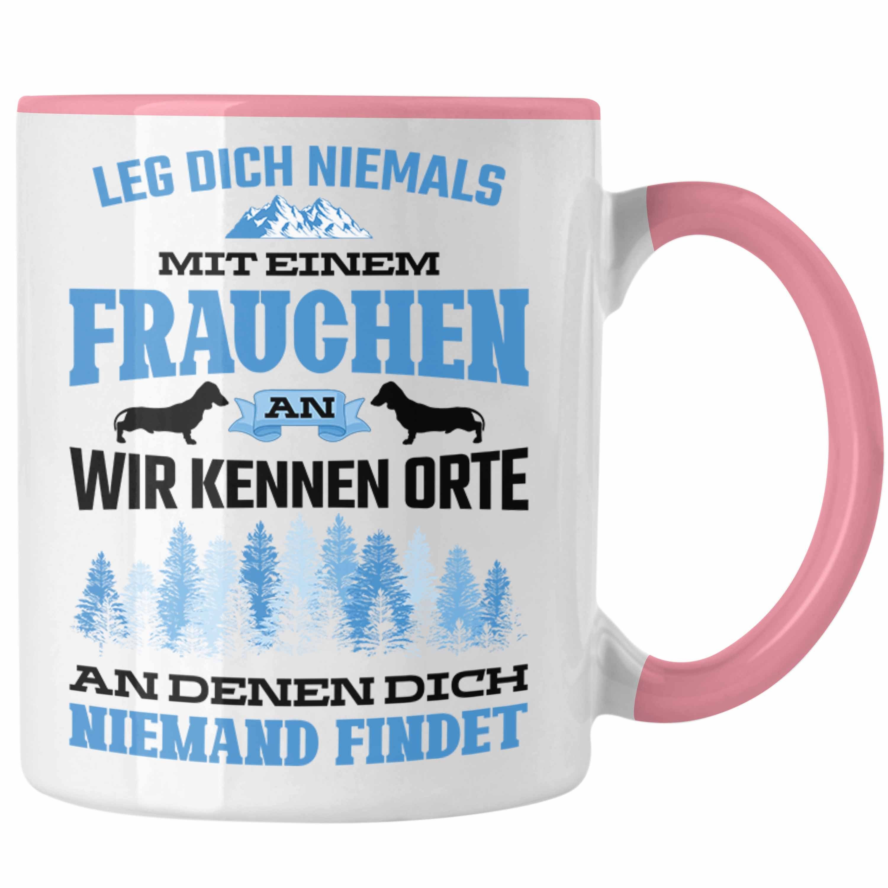 Trendation Tasse Trendation - Frauchen Tasse Geschenk Lustig Spruch Hundebesitzerin Geschenke Hund Rosa