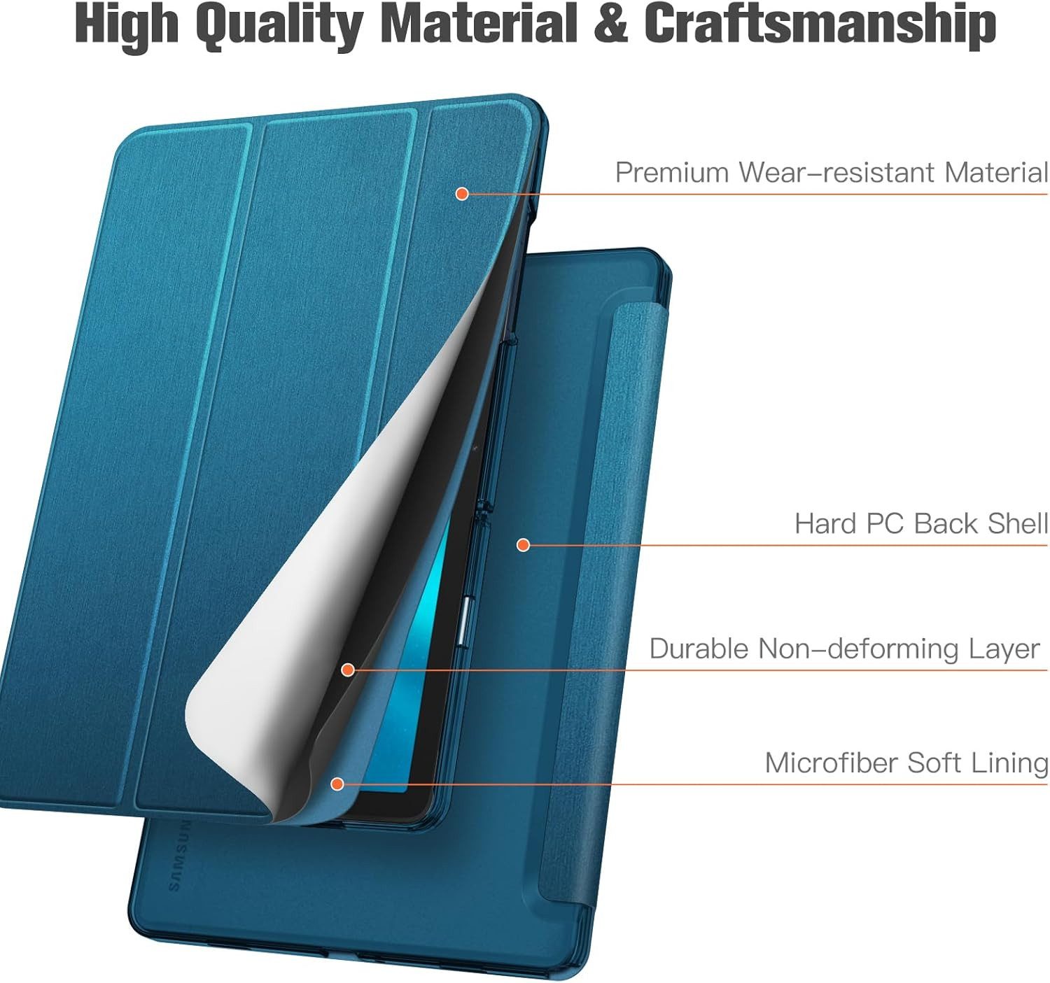Fintie Tablet-Hülle für Samsung Galaxy Tab A11+ Plus 11" 2025 / Tab A9+ Plus 11 Zoll 2023 11 Zoll, Ultradünn Schutzhülle mit Translucent Rückseite in Matt-Optik – Bild 5 von 5