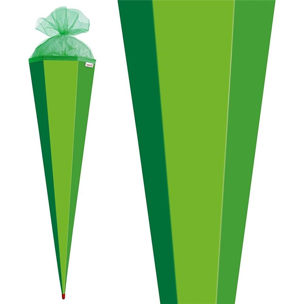 Roth Schultüte XXL-Bastelschultüte Grün, 100 cm, eckig, mit Tüllverschluss, Zuckertüte für Schulanfang