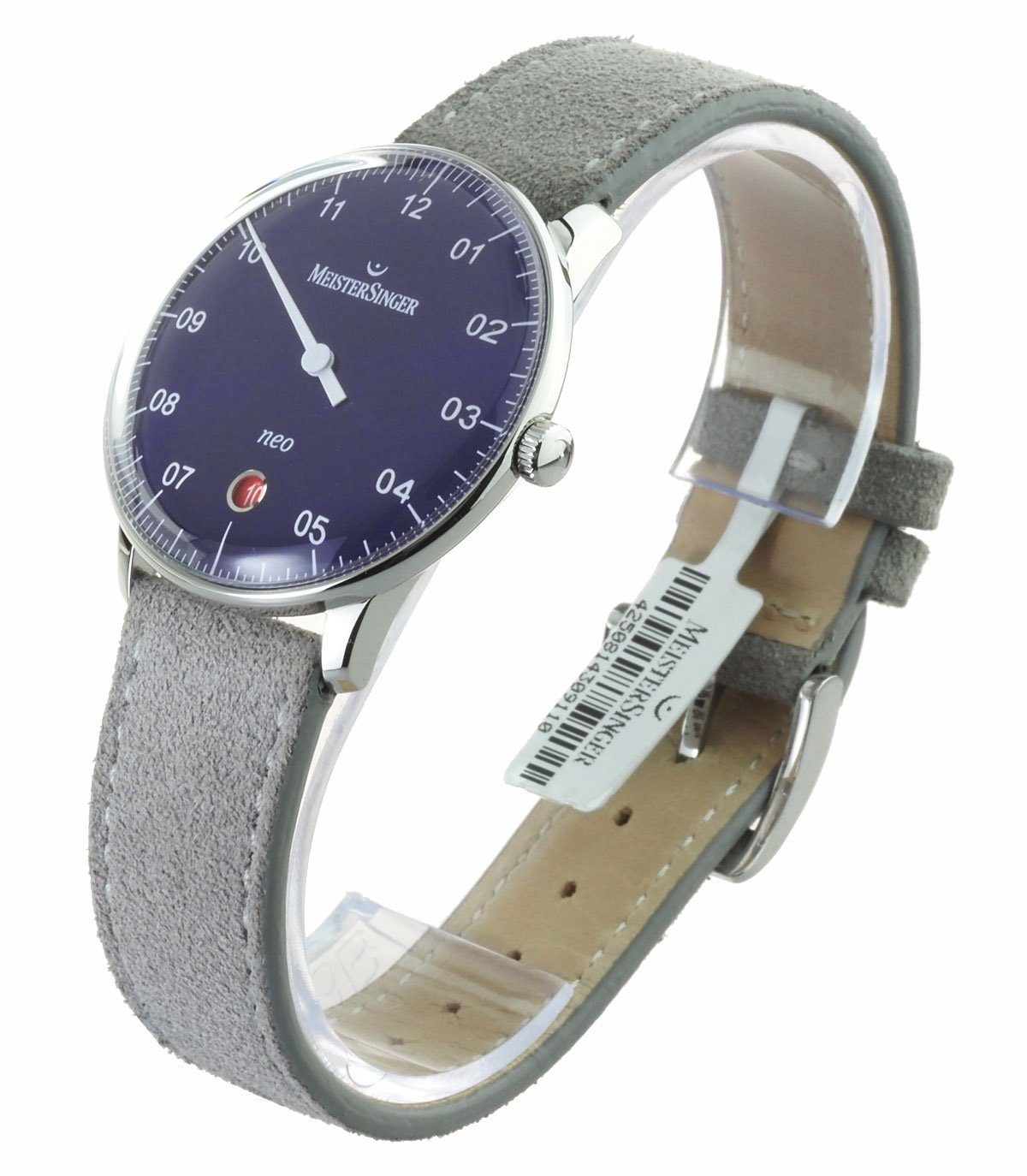 Schweizer Uhr Uhr Automatik BLAU 36mm, Einzeiger NEO SONNENSCHLIFF Damen Uhr NE908N Meistersinger