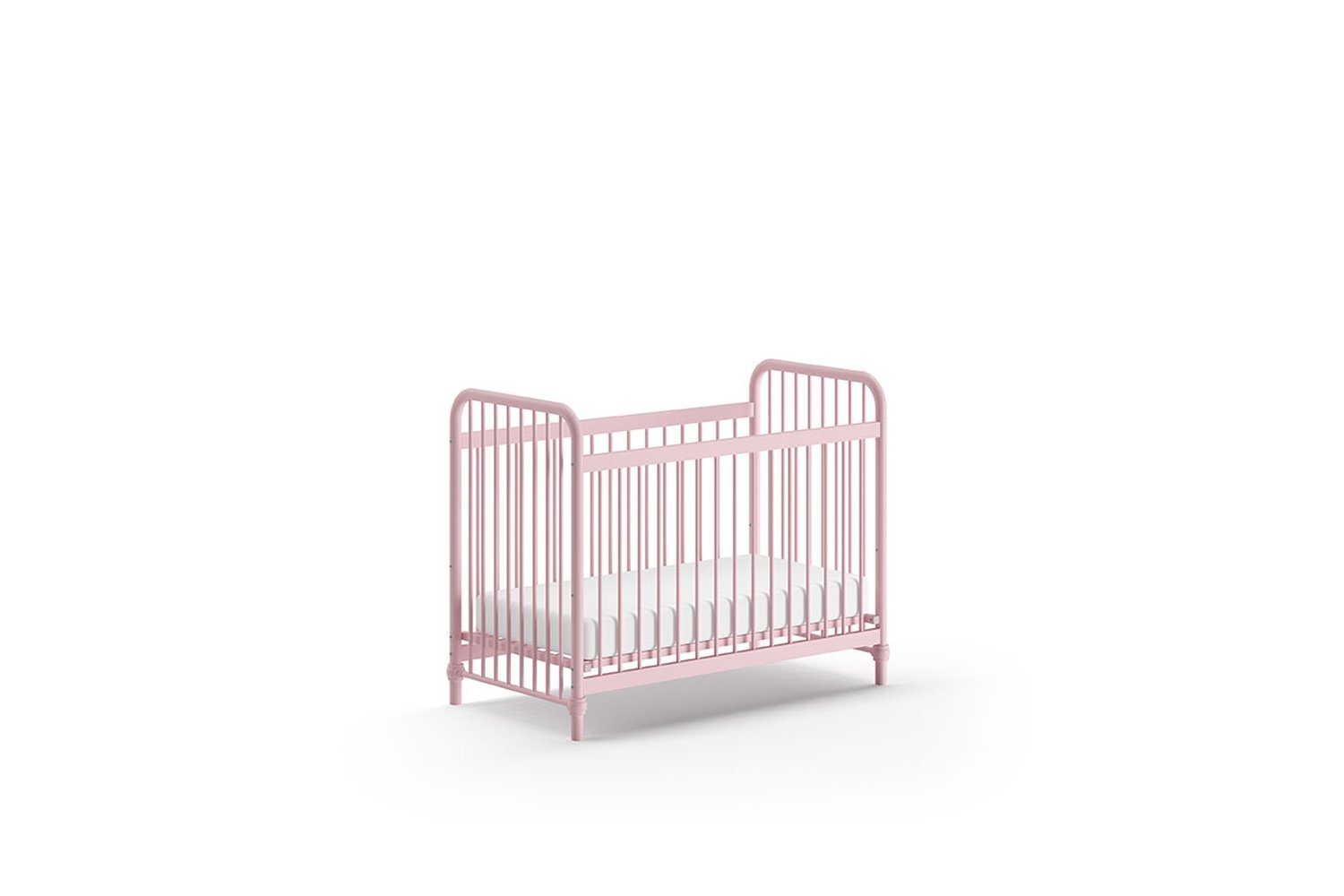 möbelando Babybett BRONXX, aus Metall in Pink matt. Abmessungen (BxHxT) 130,7x102,2x71 cm