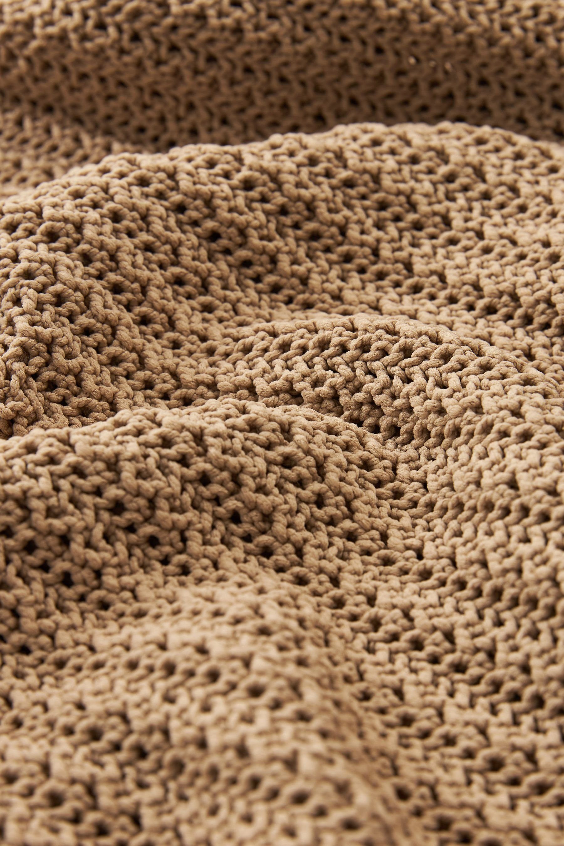Next Musterdetail Polokragenpullover Brown Tan mit (1-tlg) Polo-Pullover