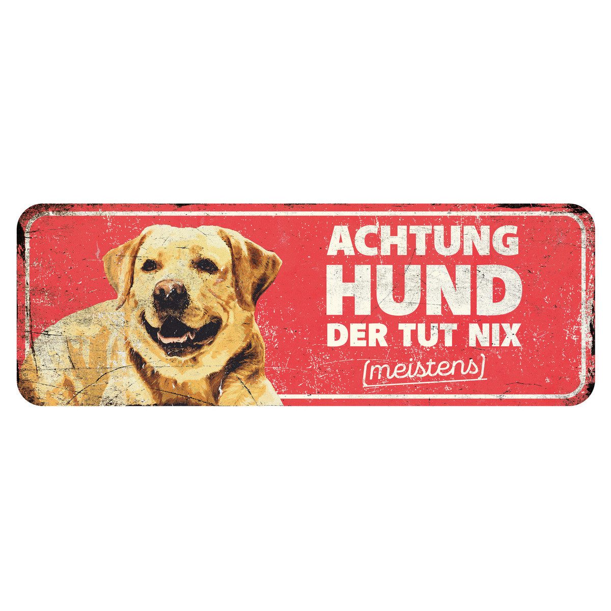 D&D Warnschild Warnschild Labrador rot