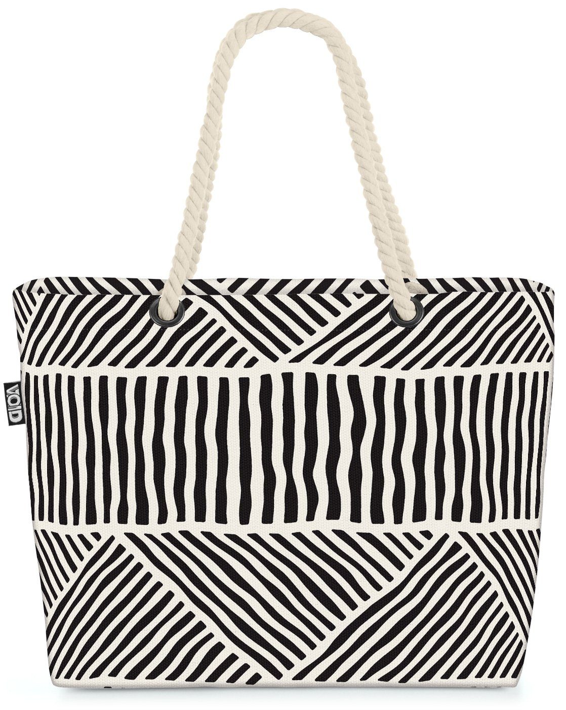 VOID Strandtasche (1-tlg), Zebra Style Beach Bag Zebra Streifen Afika Safari Tiere schwarz weiss