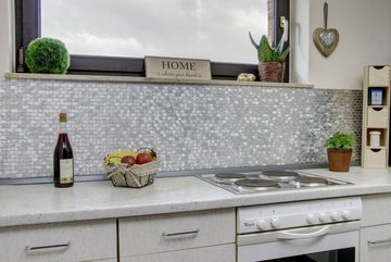 Mosani Mosaikfliesen Mosaik Fliese Aluminium silber Brick Fliesenspiegel Küchenwand