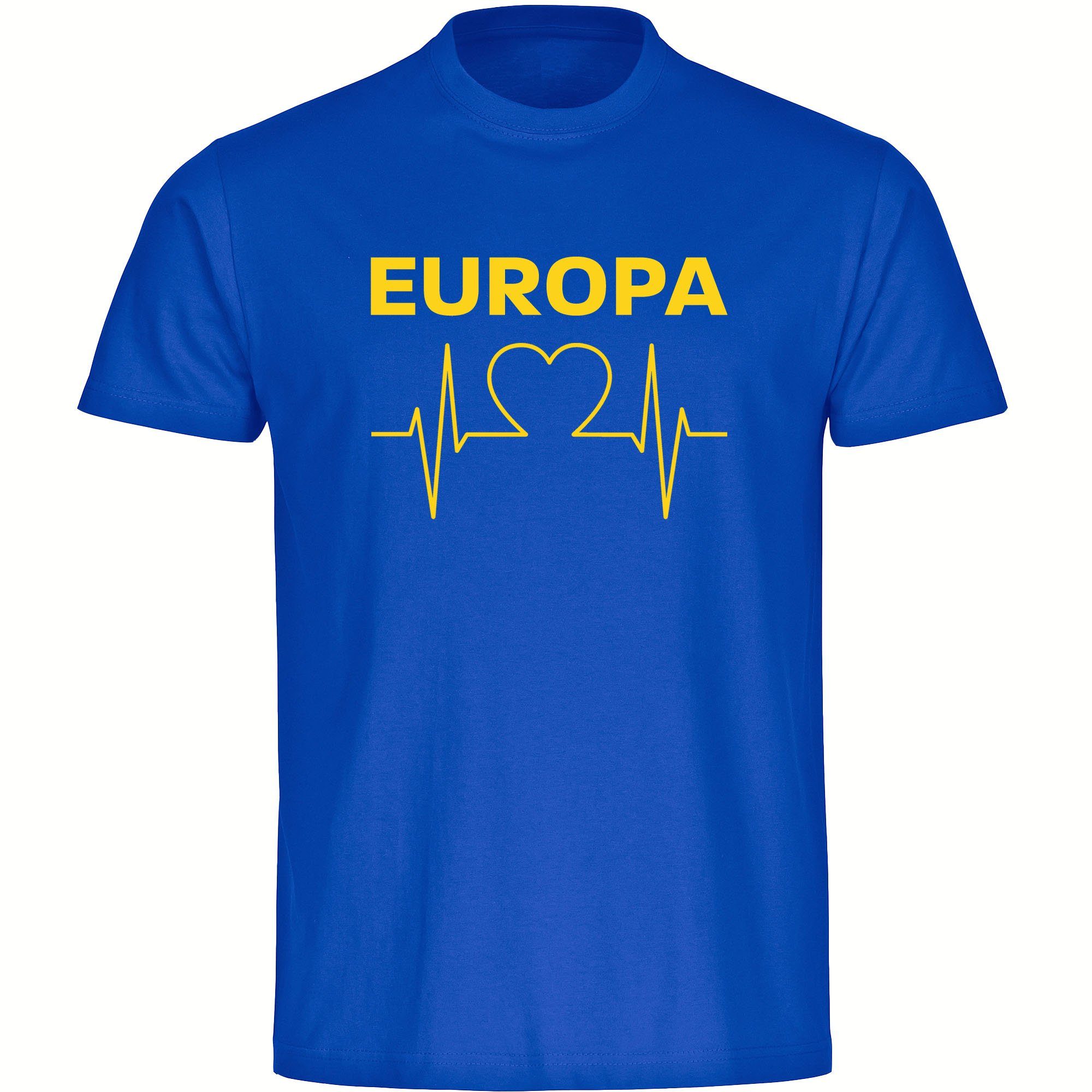multifanshop T-Shirt Herren Europa - Herzschlag - Männer