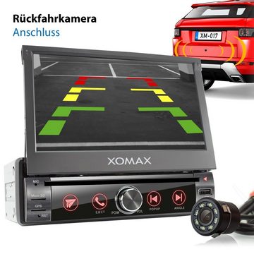 XOMAX XOMAX XM-DA759: 1DIN Autoradio mit Android 10 Navi 7 Zoll Touchscreen Monitor, Bluetooth, DVD, CD, SD und USB Autoradio