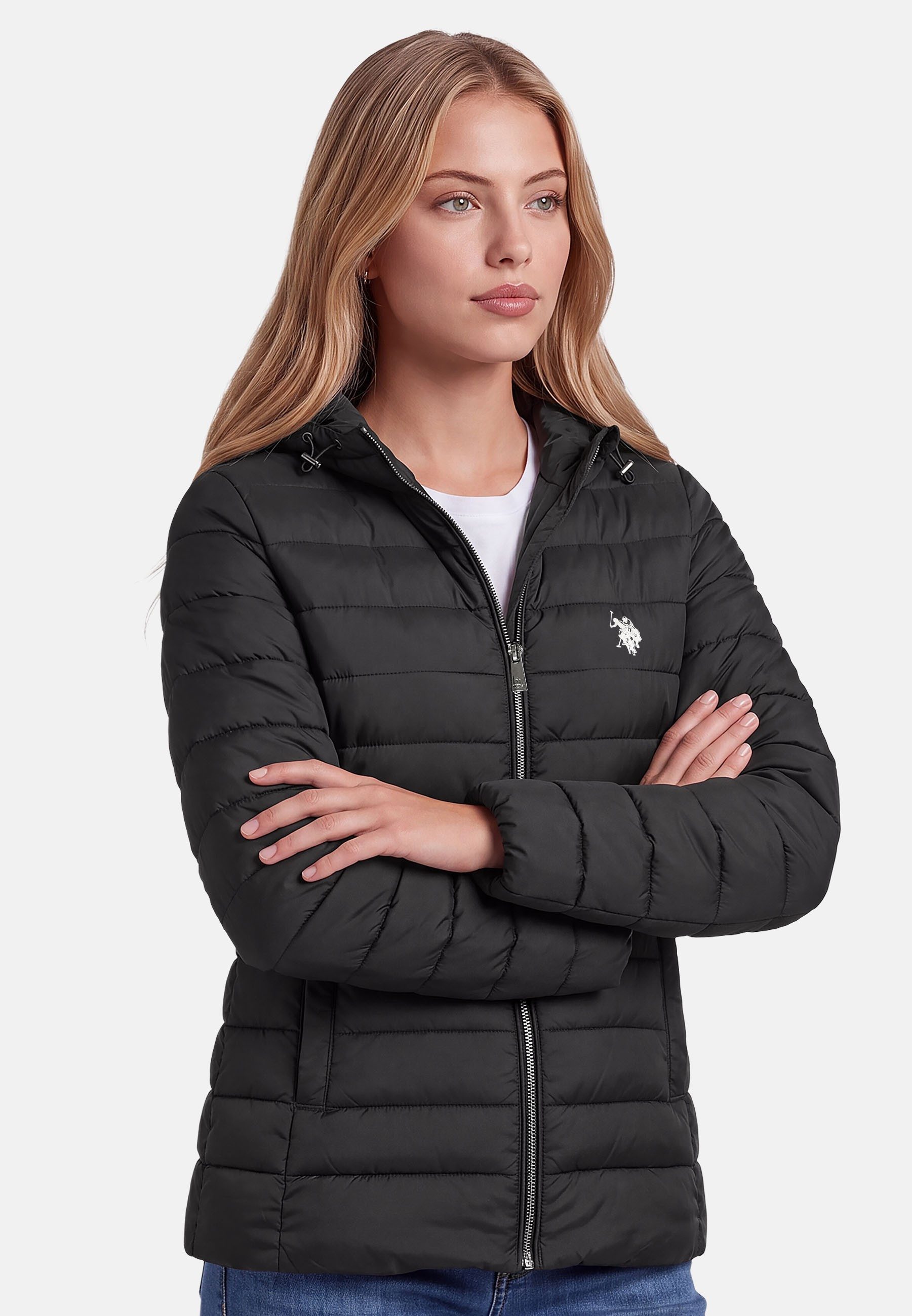 U.S. Polo Assn. Steppjacke Mit Kapuze, durchgehendem Reißverschluss und Logo-Stickerei – Bild 2 von 5