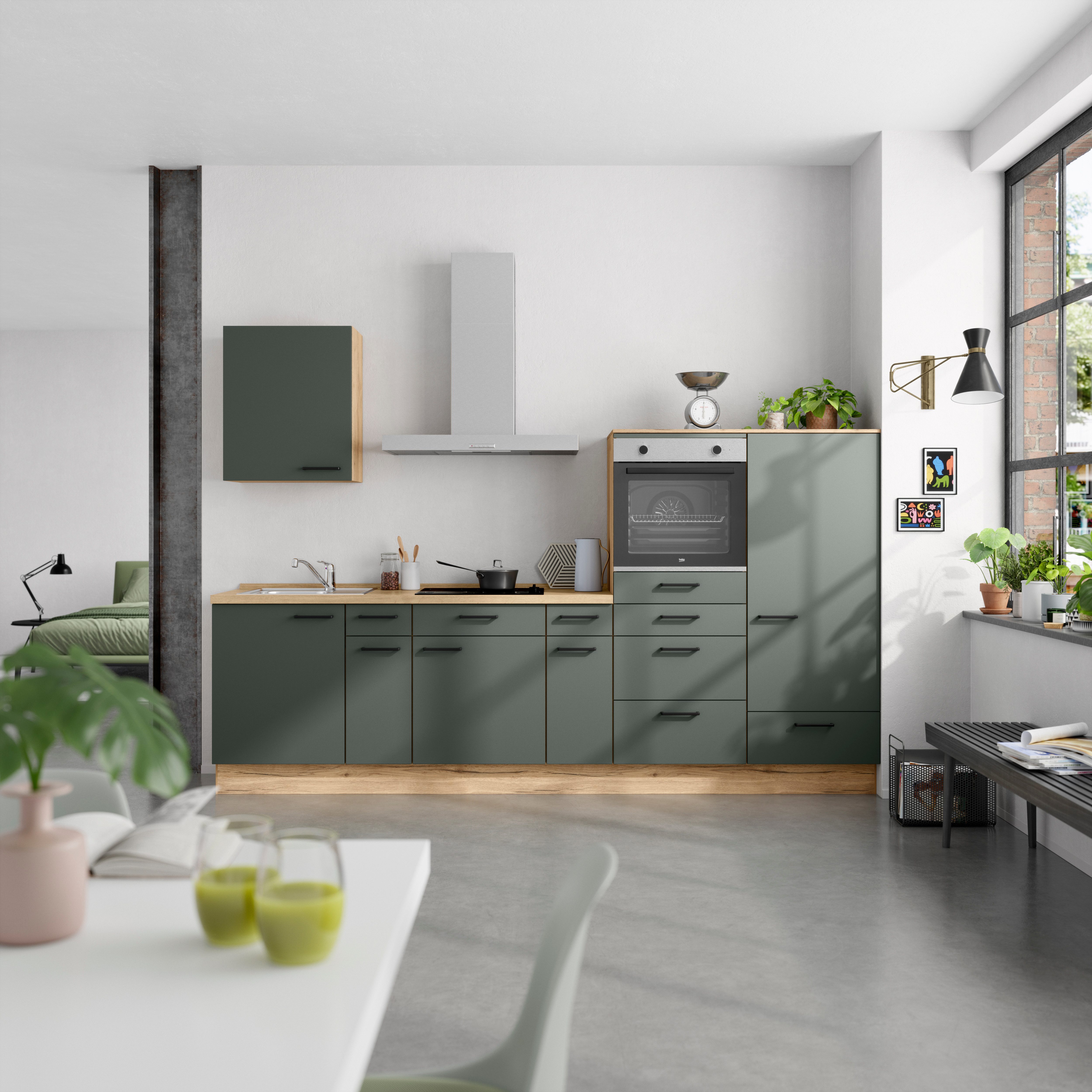 nobilia® Küchenzeile "Easytouch I", NEU: individuell anpassbar mit gratis Profi-Beratung, vormontiert, Breite 300 cm, Ausrichtung wählbar, wahlw. mit E-Geräten