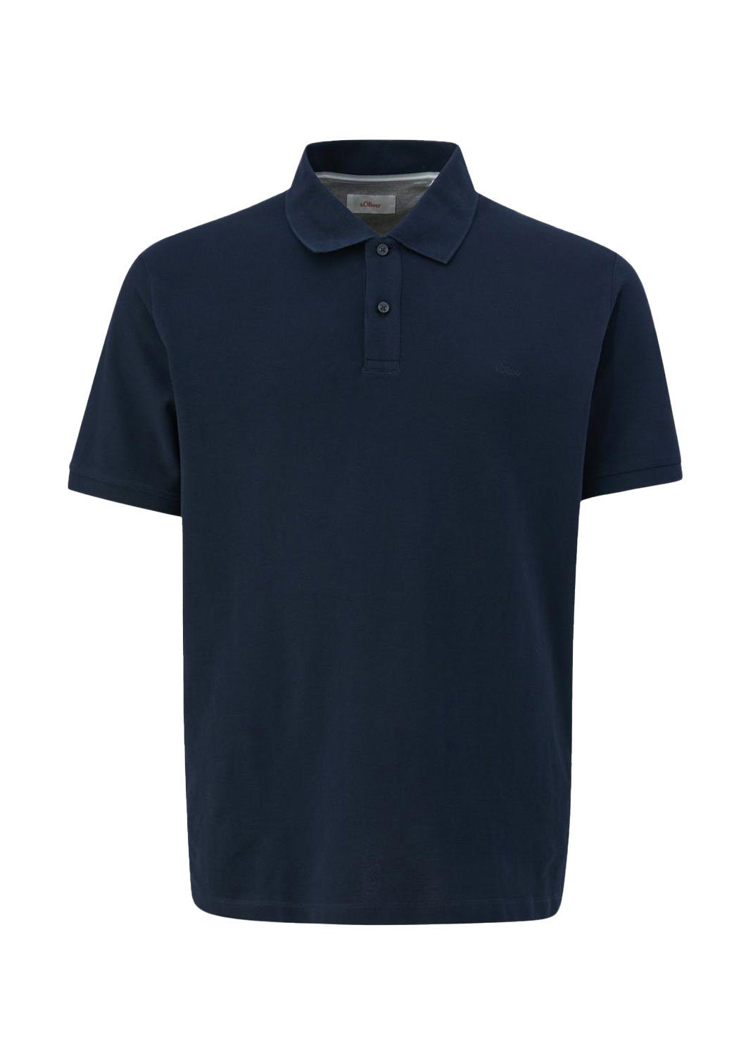 Size Big (1-tlg) Navy s.Oliver Kragen, Köpfe, Logostickerei Poloshirt