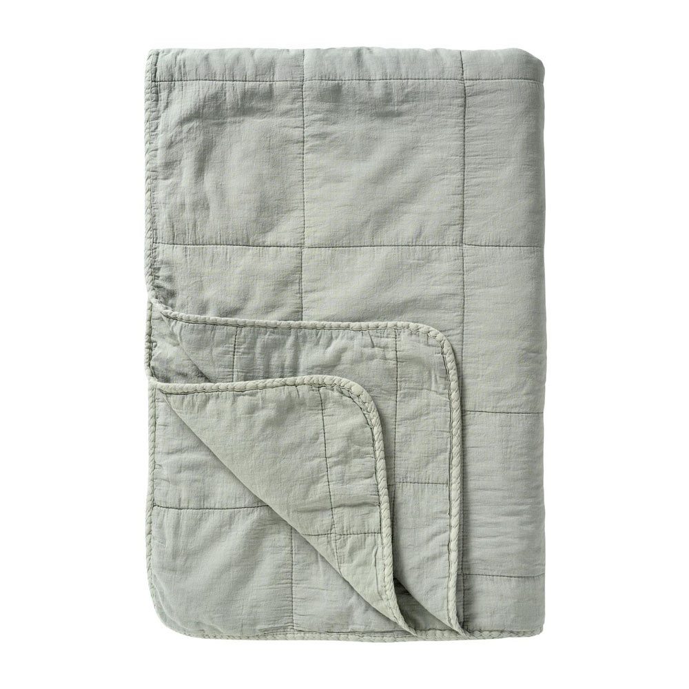 Ib Laursen Tagesdecke Plaid BLUE SHADE shabby hellblau Vintage Quilt Steppd günstig online kaufen