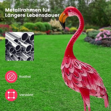 COSTWAY Gartenfigur, 2er-Set, Flamingo-Gartenstatuen