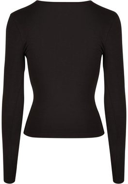 URBAN CLASSICS Longsleeve Urban Classics Damen Ladies Crossed Cut Out Longsleeve (1-tlg)