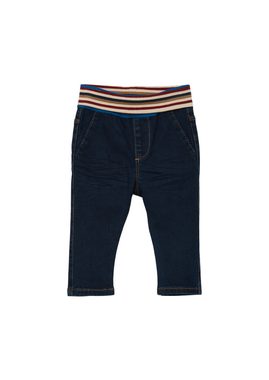 s.Oliver Stoffhose Jeans mit Umschlagbund Kontrast-Details, Kontrastnähte, Waschung