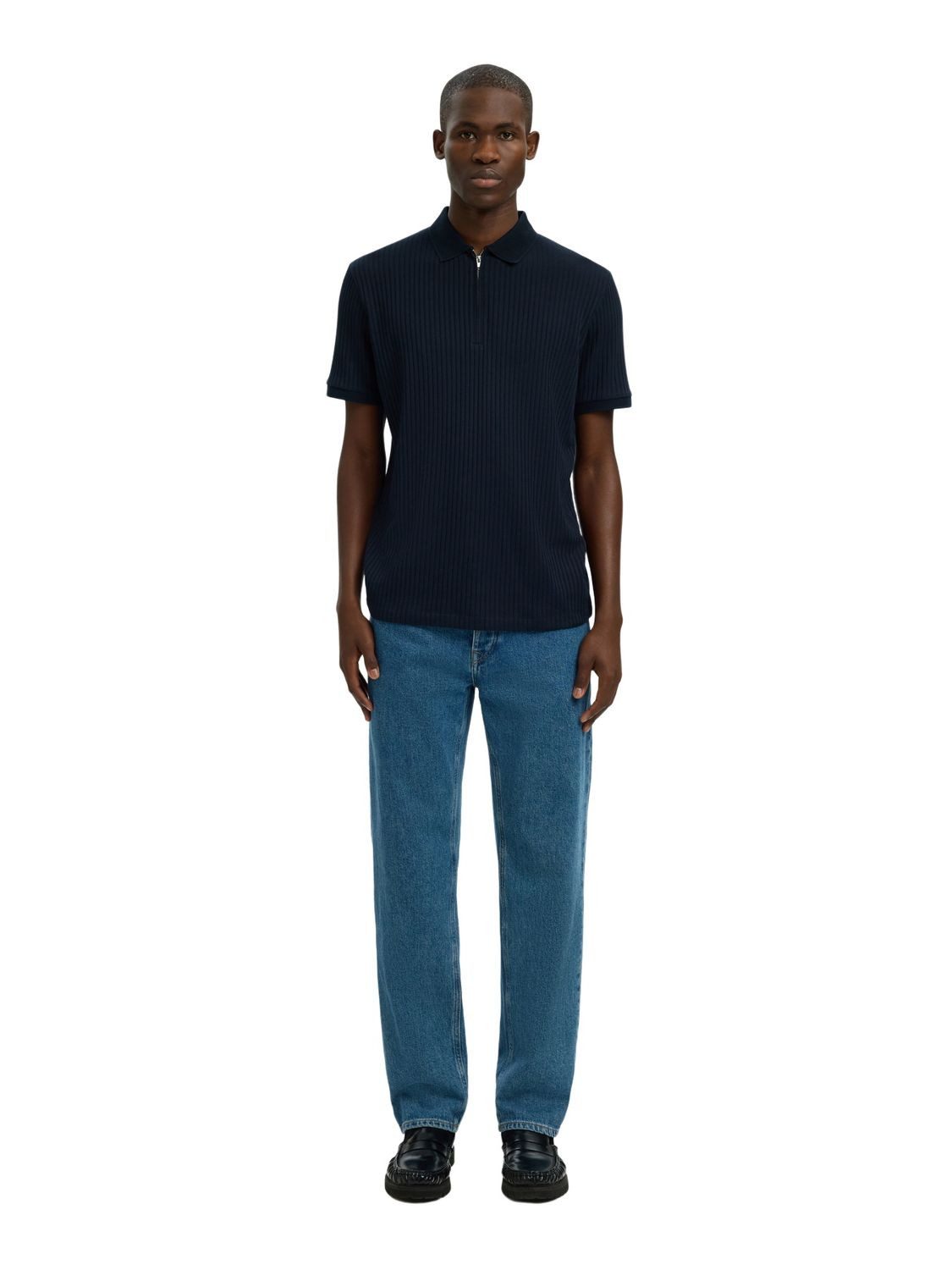 SELECTED HOMME Poloshirt SLMFAVE STRUCTURE SS POLO (1-tlg) aus Baumwollmix